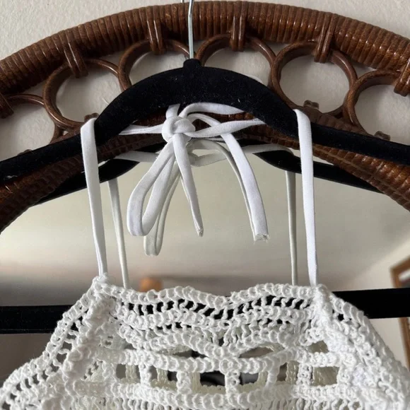 Revolve Rumer white crochet  beach cover up XS - Picture 3 of 10